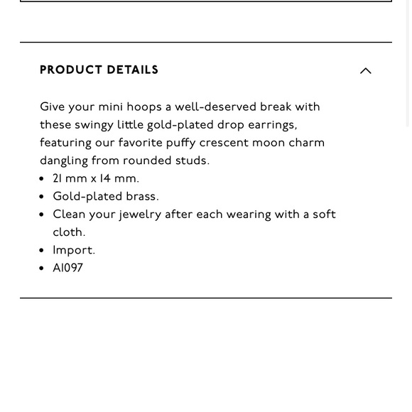 Madewell Chunky Crescent Moon Drop Earrings - Picture 4 of 6